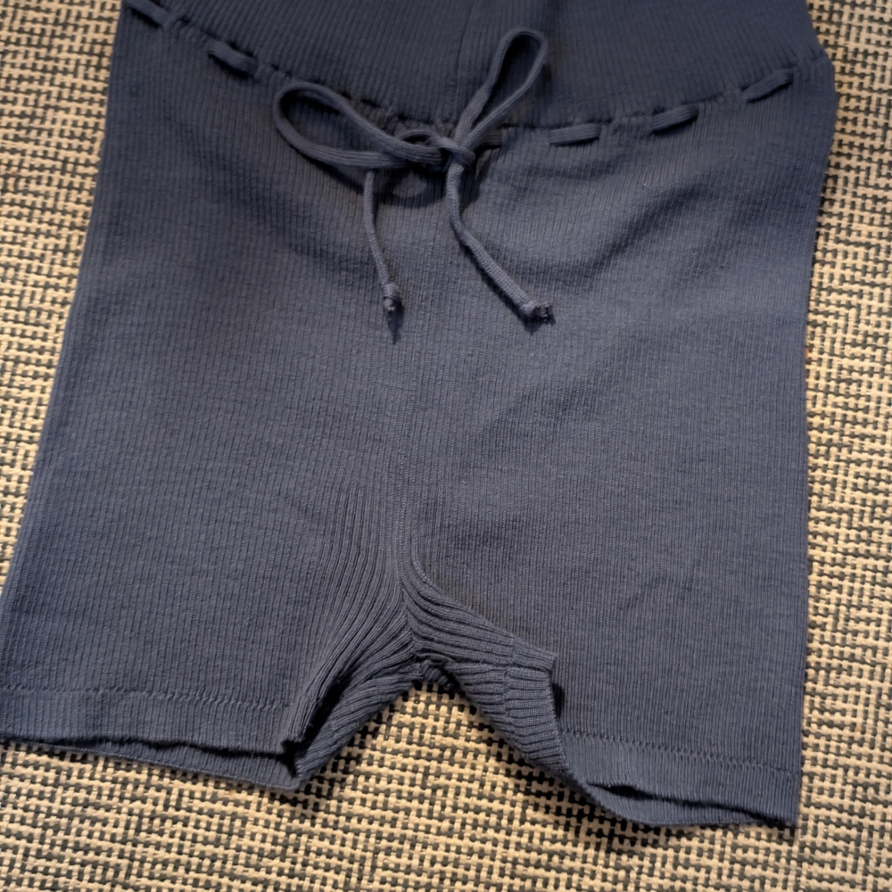 Navy Blue Knit Shorts